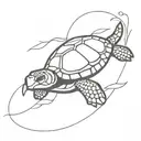 Turtle Surfing tattoo design idea