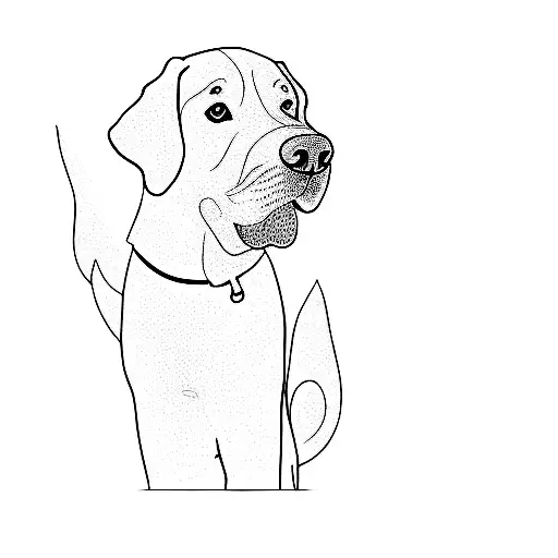 a black labrador retriever tattoo design idea