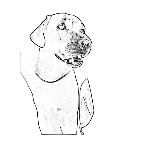 a black labrador retriever tattoo design idea