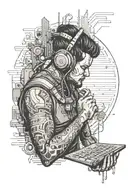 programmer coding tattoo design idea