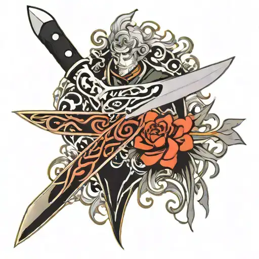 chef's knife that looks like Ichigo's zanpakuto tattoo design idea