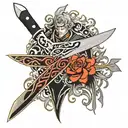 chef's knife that looks like Ichigo's zanpakuto tattoo design idea
