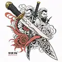 chef's knife that looks like Ichigo's zanpakuto tattoo design idea