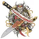 chef's knife that looks like Ichigo's zanpakuto tattoo design idea