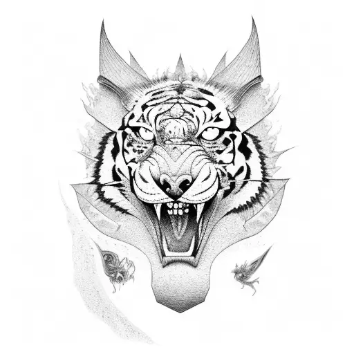 Dragon and Tiger tattoo design idea