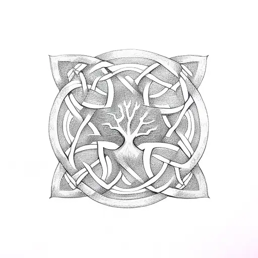 Tree of Life, Celtic knot, family  tattoo design idea