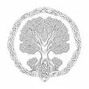 Tree of Life, Celtic knot, family, vintage, 3 siblings  tattoo design idea
