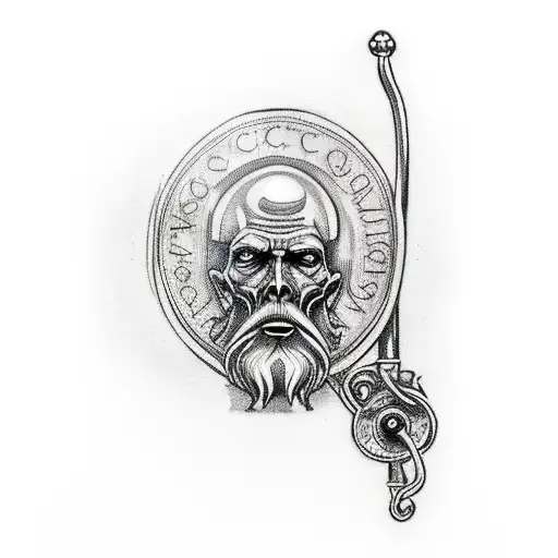 st christopher on a bicycle  tattoo design idea