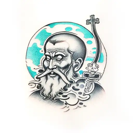 st christopher for bicycle  tattoo design idea
