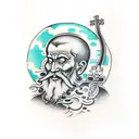 st christopher for bicycle  tattoo design idea