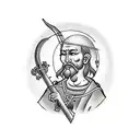 st christopher for bicycle  tattoo design idea