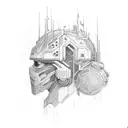 cyberpunk sandevistan tattoo design idea