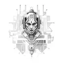 cyberpunk sandevistan tattoo design idea