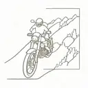 Adventure motorcycle and open roads diverge tattoo design idea