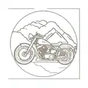 Adventure motorcycle and open roads diverge tattoo design idea