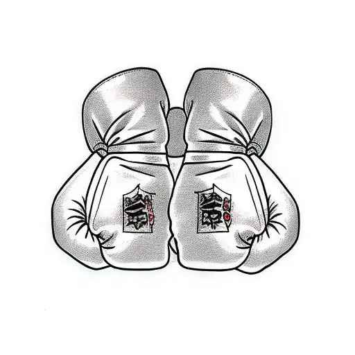 boxing gloves monkey black belt  tattoo design idea