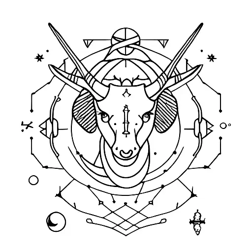 capricorn constellation tattoo design idea