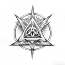 deathly hallows with flowers tattoo design idea