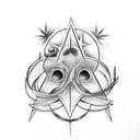 deathly hallows with flowers tattoo design idea