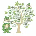 elf and family tree tattoo design idea