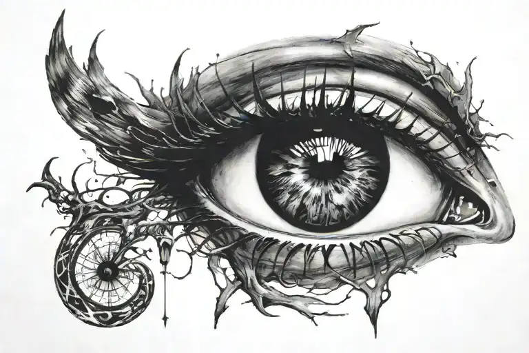 Dark Edgy Eyes creepy tattoo design idea