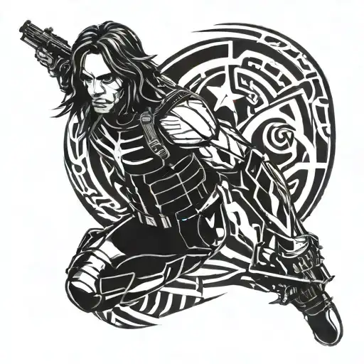 winter soldier tattoo design idea