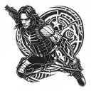 winter soldier tattoo design idea