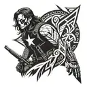 winter soldier tattoo design idea