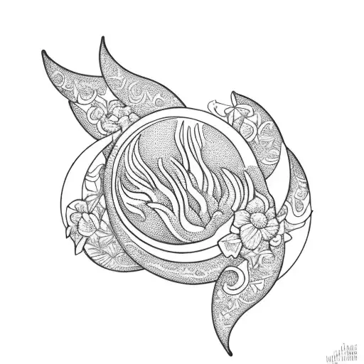 jasmine flowers in the form of a crescent moon tattoo design idea