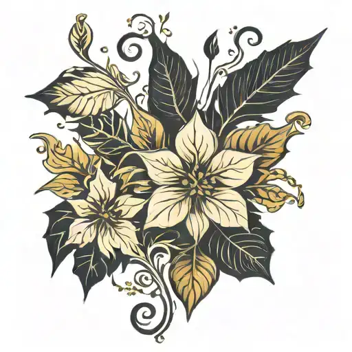 black and gold ivy tattoo design idea