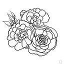 two carnations and one violet with two butterflies  tattoo design idea