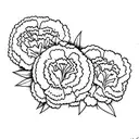 two carnations and one violet with two butterflies  tattoo design idea