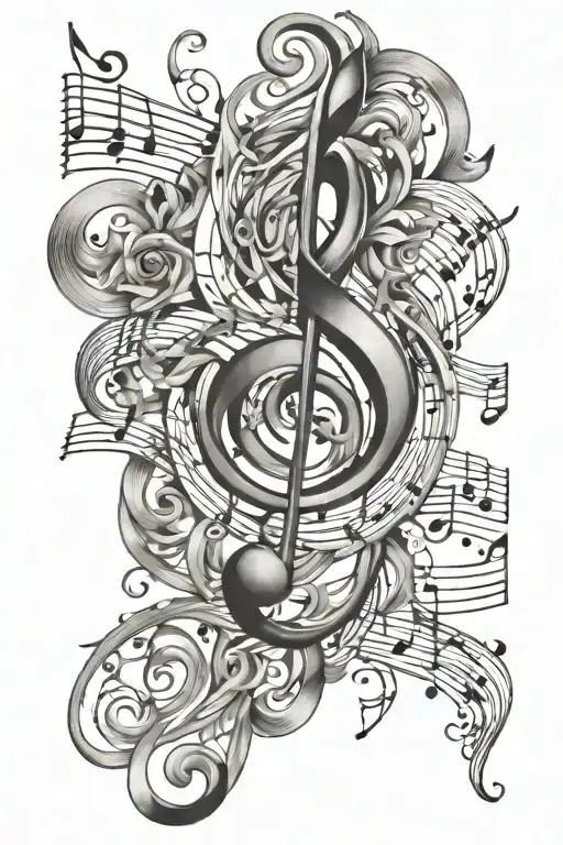 spirtual tattoos inspired featuring musical notes intertwined tattoo design idea