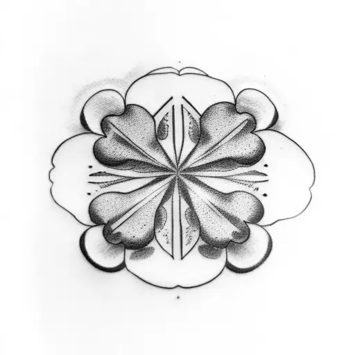 4 leaf clover with names tattoo design idea