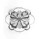 4 leaf clover with names tattoo design idea