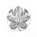 4 leaf clover with names tattoo design idea