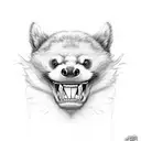 Honeybadger with it's teeth slightly out but with a slightly goofy look on its face tattoo design idea