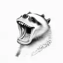 Honeybadger with it's teeth slightly out but with a slightly goofy look on its face tattoo design idea