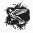 crow flying tattoo design idea