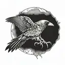 crow flying tattoo design idea