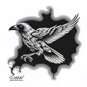 crow flying tattoo design idea