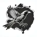 crow flying tattoo design idea