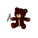 teddy bear with a knife tattoo design idea