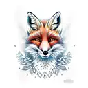 cute fox tattoo design idea