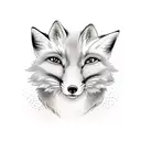 cute fox tattoo design idea