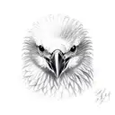 A crow facing the camera with a single crimson red eye tattoo design idea