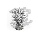 drinking pineapple milk under a tree tattoo design idea
