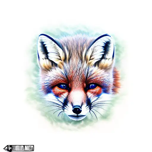 baby fox tattoo design idea