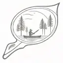 canoe paddle and pine tree tattoo design idea