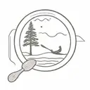 canoe paddle and pine tree tattoo design idea